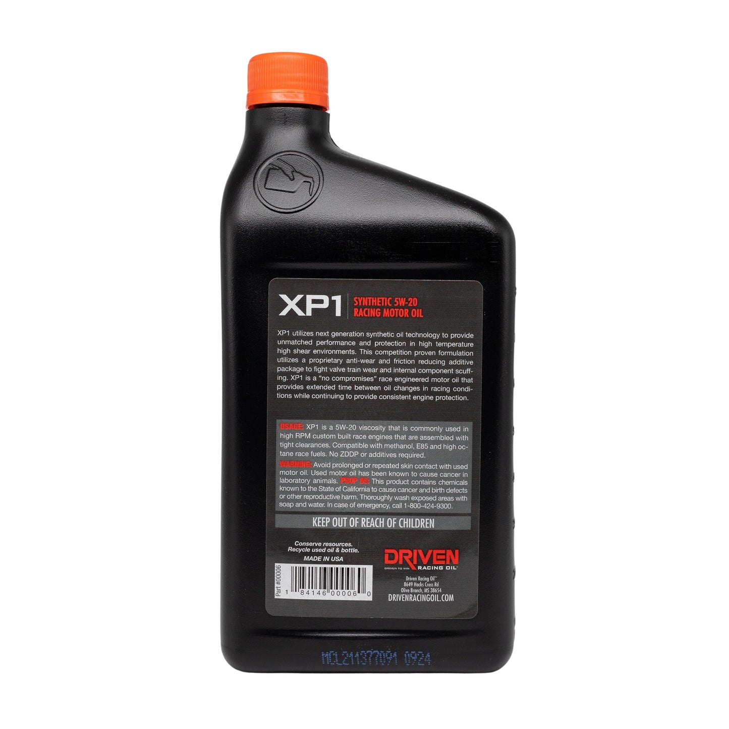 XP1 Synthetic Racing Oil, 5W-20 Quart