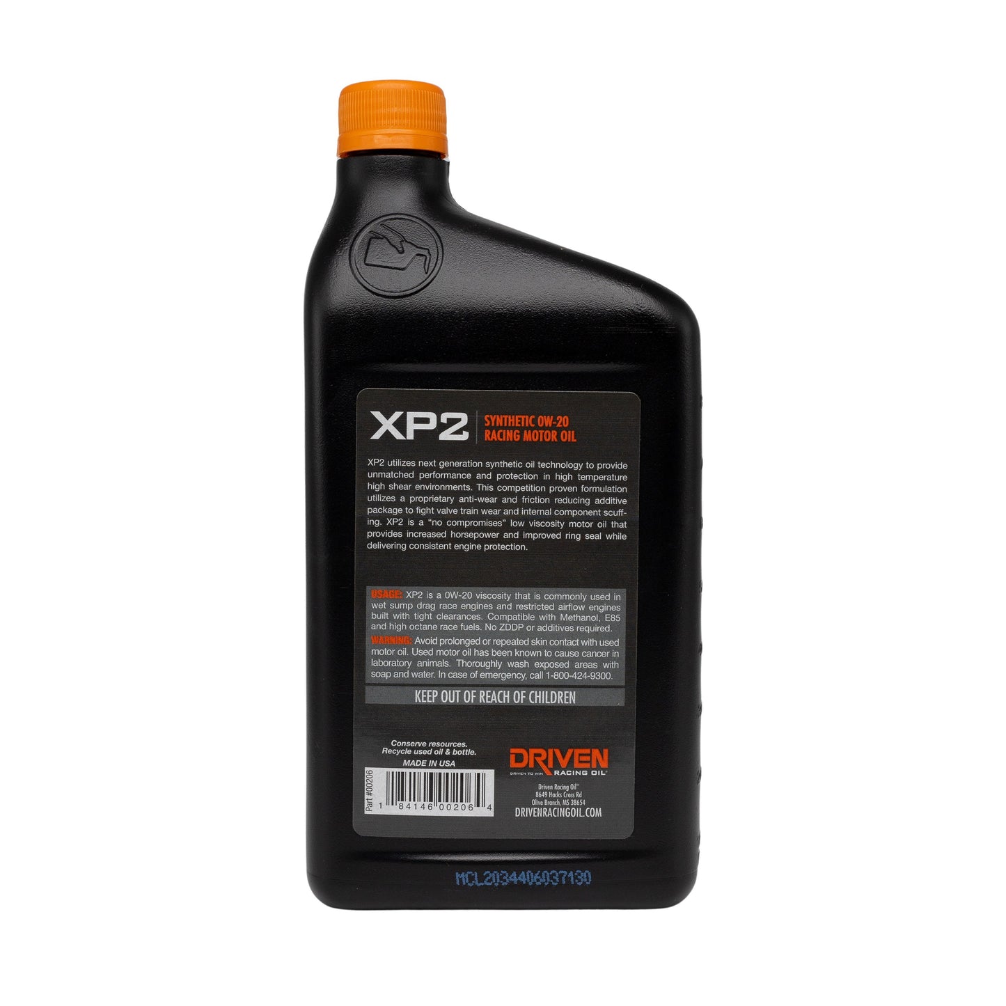 XP2 Synthetic Racing Oil, 0W-20 Quart