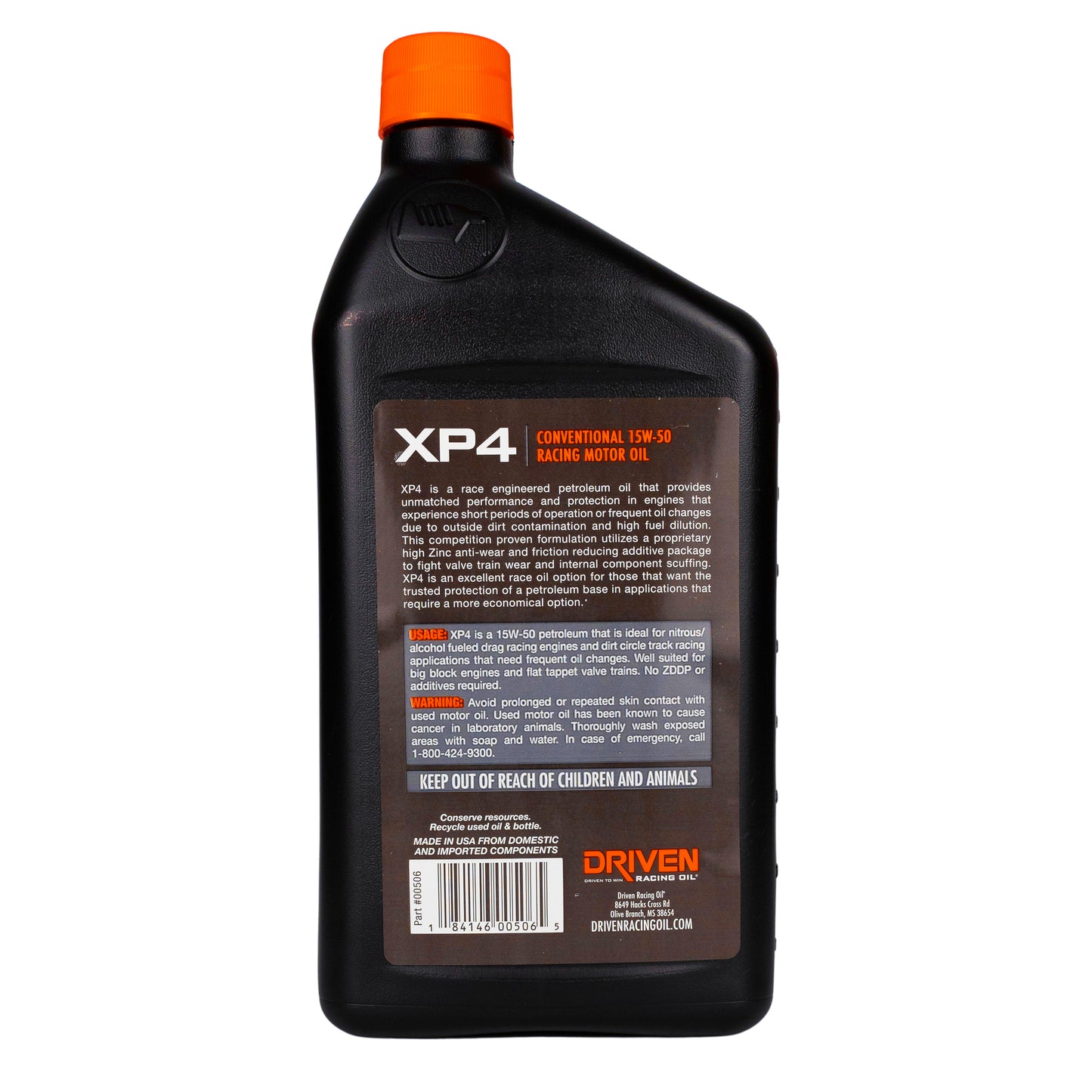 XP4 Conventional Racing Oil, 15W-50 Quart