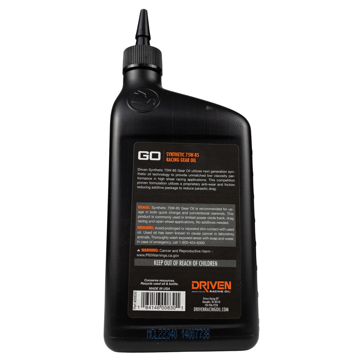 GO 75W-85 Synthetic Racing Gear Oil, Quart