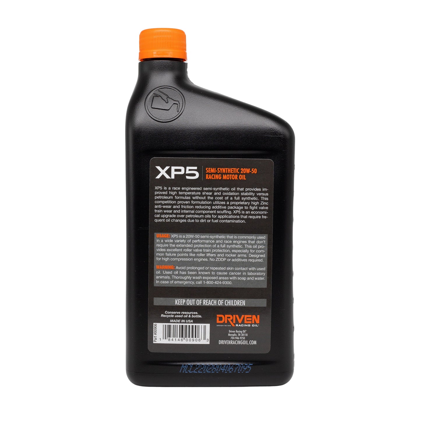 XP5 Semi-Synthetic Racing Oil, 20W-50 Quart