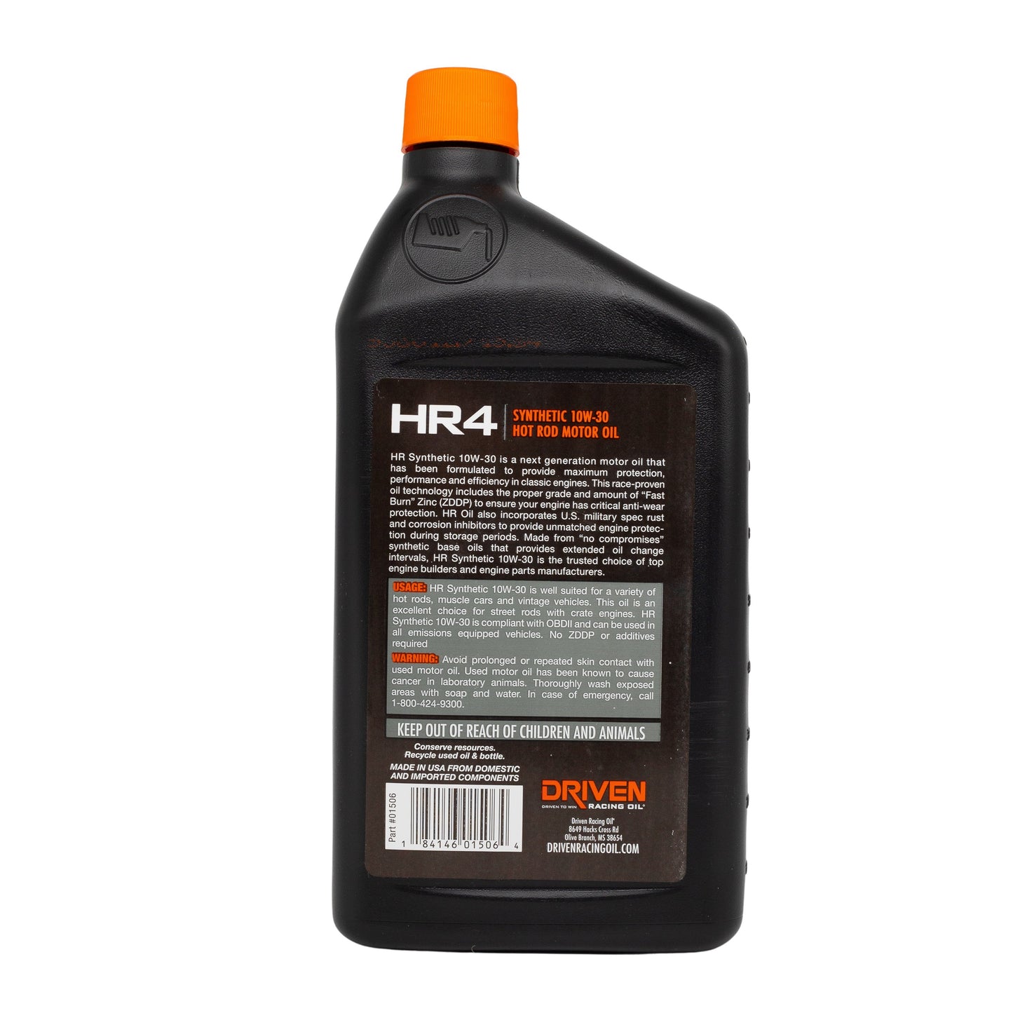 HR4 10W-30 Synthetic Hot Rod Oil, Quart