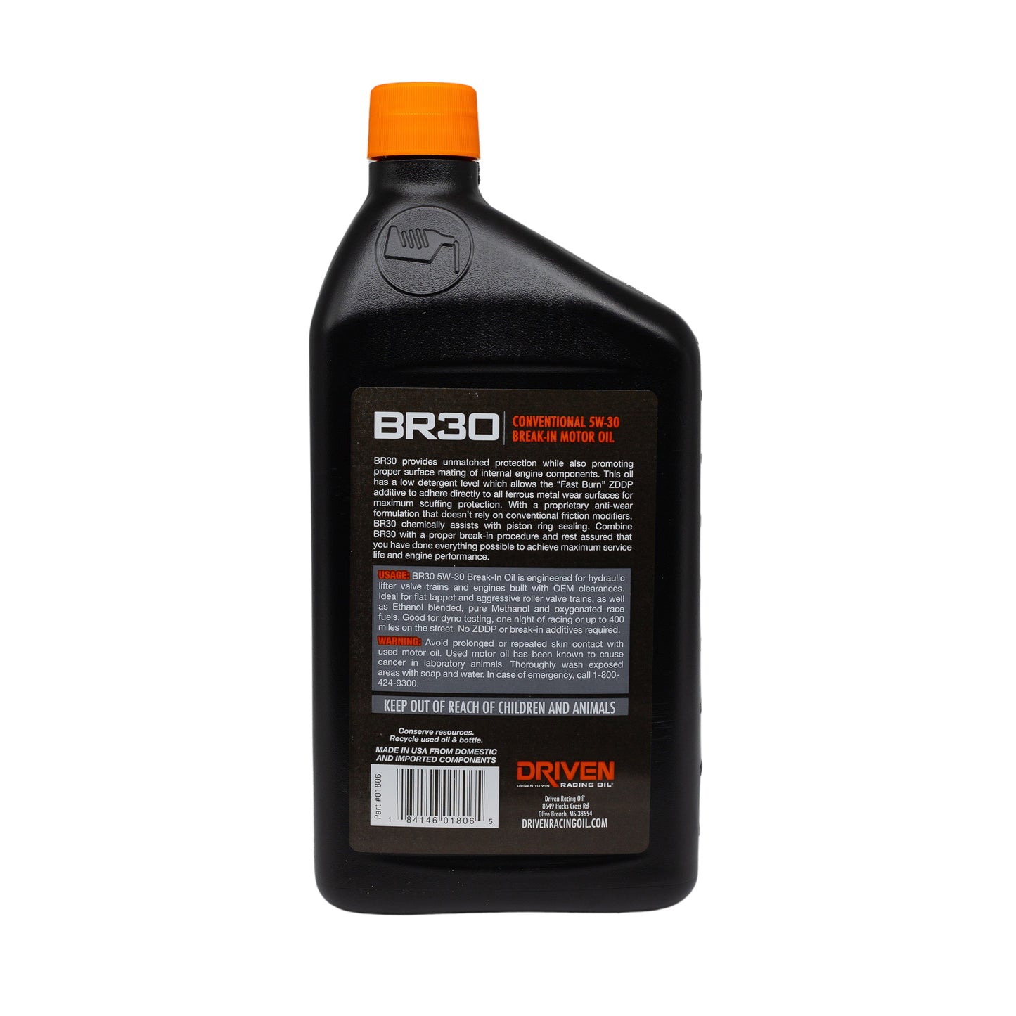 BR30 Break-In Motor Oil, 5W-30 Quart