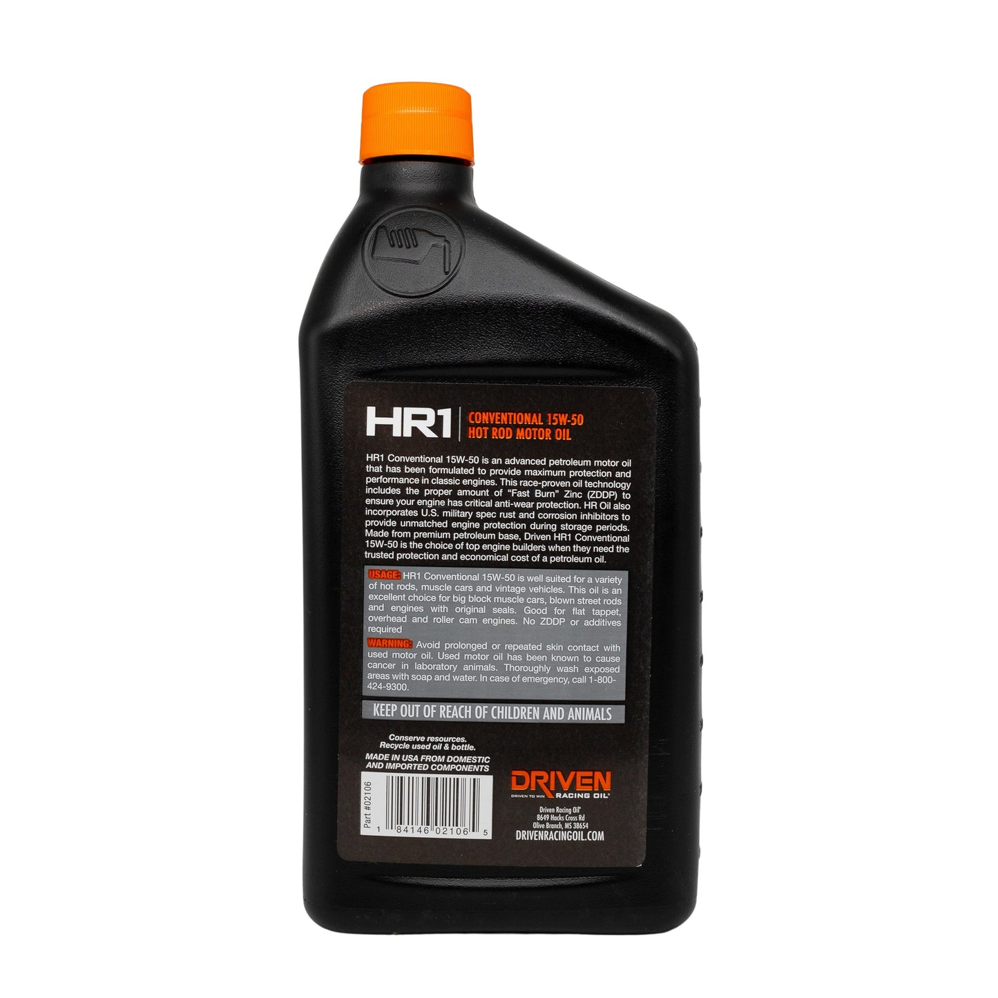 HR1 15W-50 Conventional Hot Rod Oil, Quart