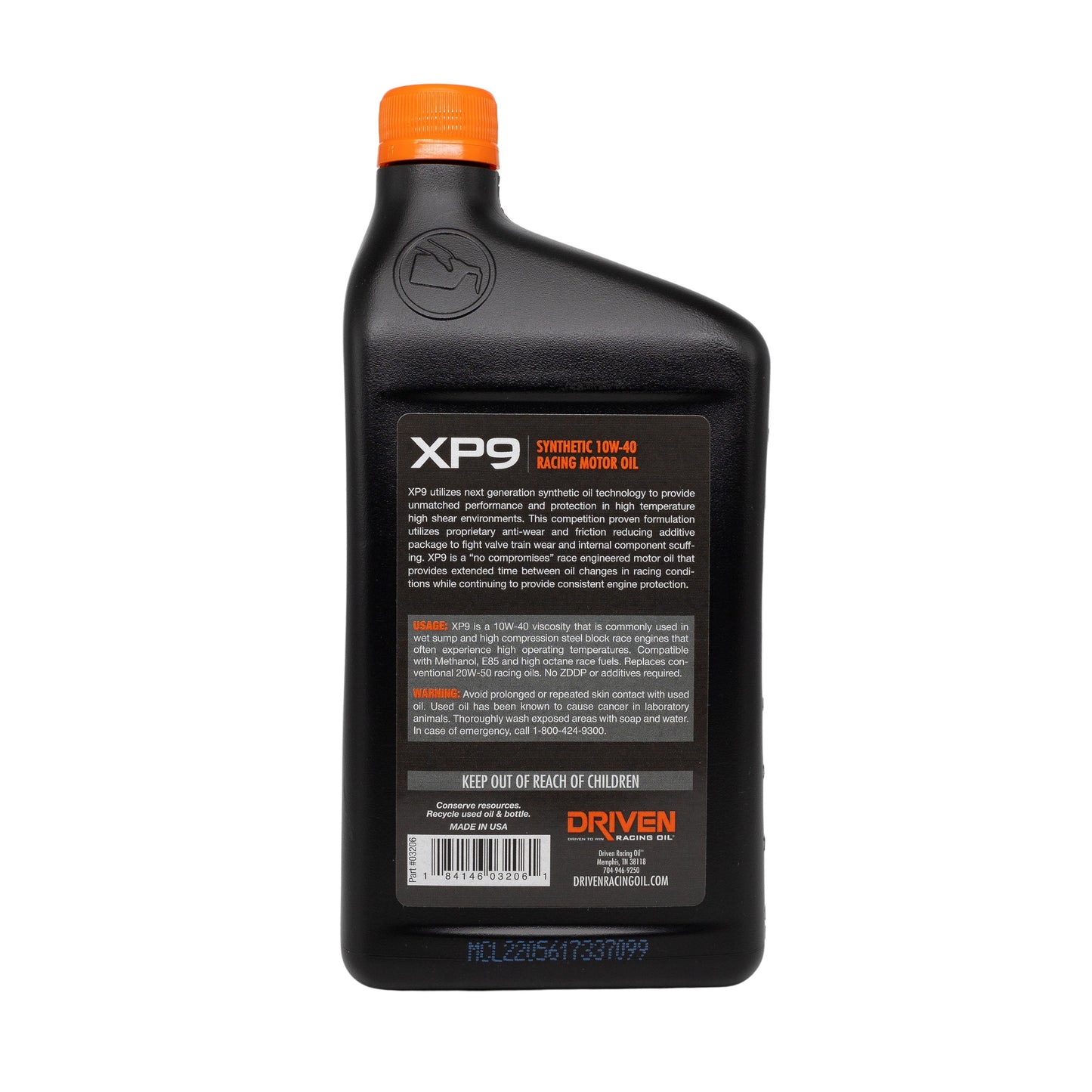 XP9 Synthetic Racing Oil, Quart