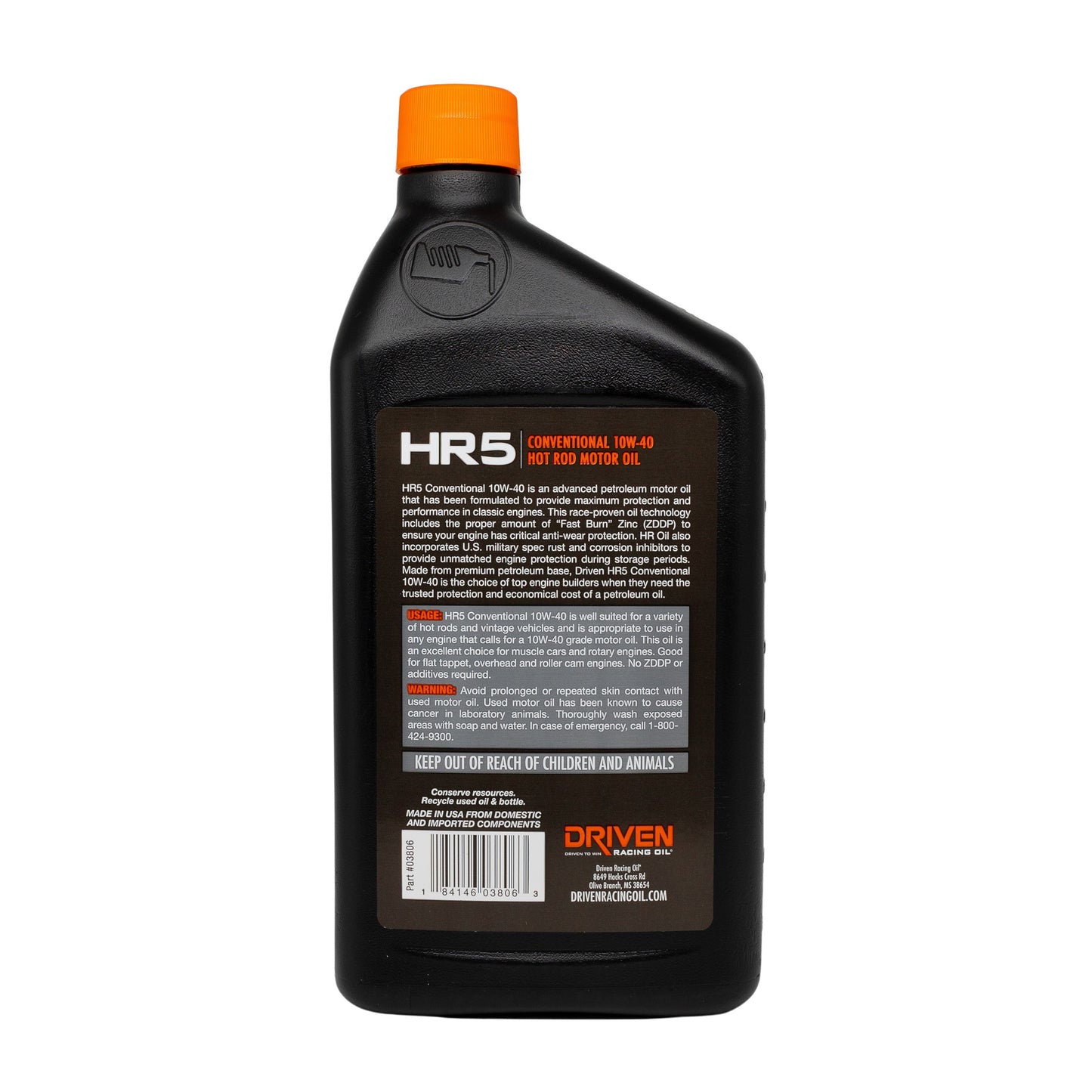 HR5 10W-40 Conventional Hot Rod Oil, Quart