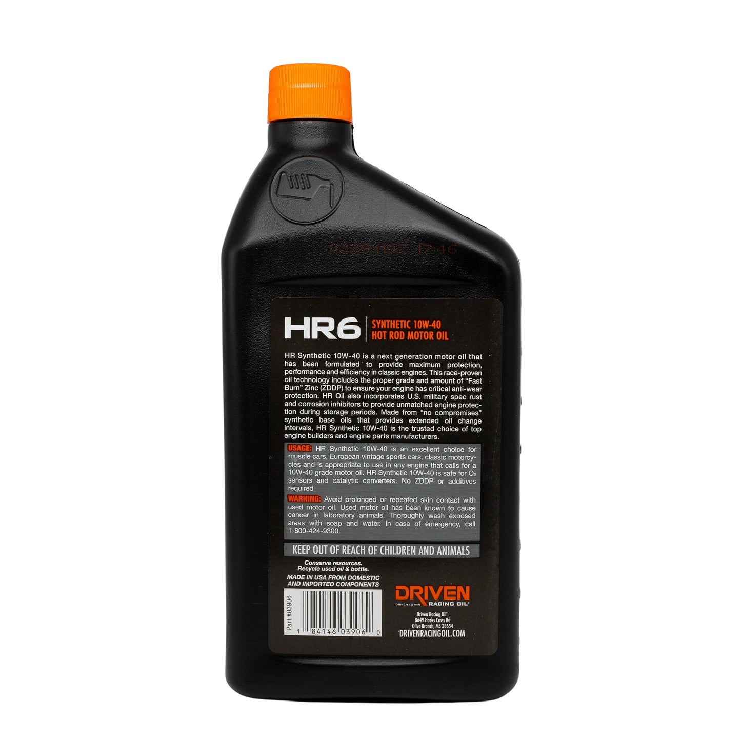 HR6 10W-40 Synthetic Hot Rod Oil