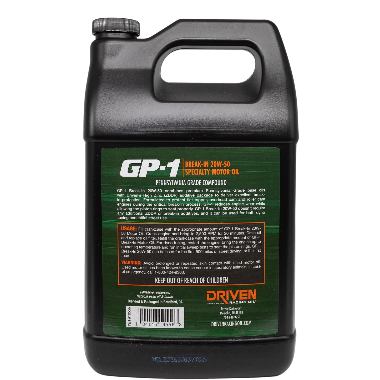 GP-1 Break-In 20W-50, 1 Gallon