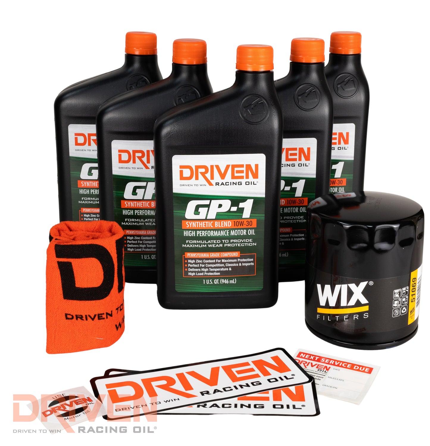 Kit, Oil Change/Fill 1964 - 1998 Chevrolet V8 4.3L 262 CID - 6.6L 400 CID Gen I Small Block & 6.5L 396 CID - 7.4L 454 CID Big Block GP-1 10W-30 Synthetic Blend