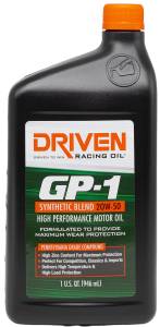 Shop By Product - Race Engine Oils (XP & GP-1) - Driven Racing Oil - GP-1 20W-50 Synthetic Blend High Performance Oil
