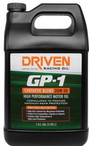 Shop by Viscosity - 20W-50 Oil - Driven Racing Oil - GP-1 20W-50 Synthetic Blend High Performance Oil - Gallon